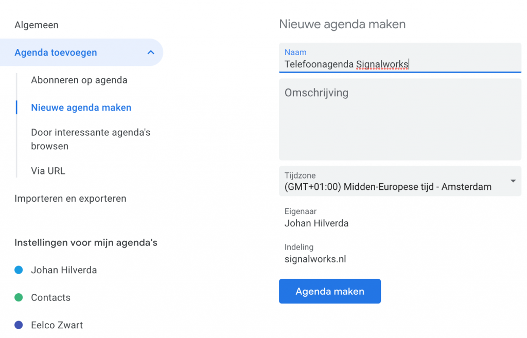 thermometer Moskee uitdrukken Google Agenda - Agenda aanmaken en delen - Signalworks